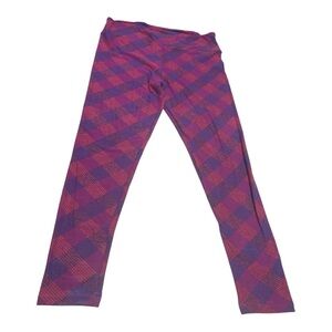 LuLaRoe Tall & Curvy Leggings Pink Purple Plaid Buttery Soft